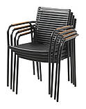 Стілець садовий чорний (Алюміній та пластик з УФ-захистом) , buuba, фото 2