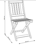 Стілець садовий із дерева складаний (Промащений хардвуд) , buuba, фото 4