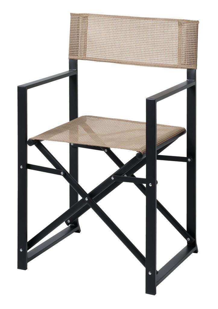 Крісло садове складане (Сталь та текстилен) чорний, buuba, фото 1