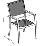 Садове крісло сіре із алюмінія і Текстилен , buuba, фото 3