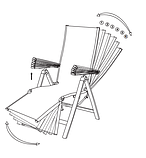 Стілець садовий багатопозиційний чорний (Алюміній та текстилен), buuba, фото 4