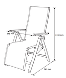 Стілець садовий багатопозиційний чорний (Алюміній та текстилен), buuba, фото 5