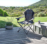 Стілець для кемпінгу туристичний складений сірий, buuba, фото 2