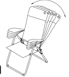 Стілець садовий багатопозиційний сірий складений, buuba, фото 4