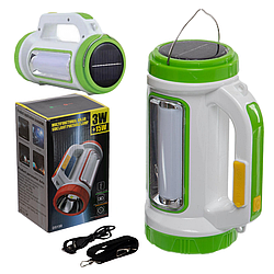 Переносний ліхтар 2в1 D5158, акумуляторний із сонячною панеллю та PowerBank / Ручна кемпінгова лампа