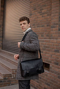 Чоловіча сумка Джоерман з натуральної шкіри колір Чорний