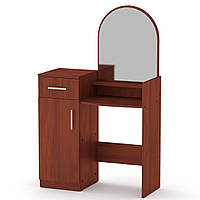 Туалетный столик IdealMebel Трюмо-1, стол с тумбой и ящиком для вещей, косметики, трюмо с зеркалом Яблоня