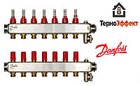 Коллектор теплого пола с расходомерами Danfoss SSM 1" х 10 отводов нерж. 088U0760