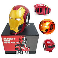 Портативная колонка "Железный человек" с подсветкой Iron Man-5 ВТ-TF / Bluetooth колонка