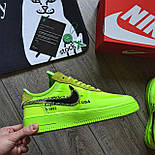Чоловічі кросівки Nike Air force 1 low 'Volt' x "Off-White". Живе фото. Чоловічі кросівки Nike весна-осінь, фото 5