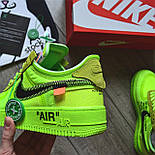 Чоловічі кросівки Nike Air force 1 low 'Volt' x "Off-White". Живе фото. Чоловічі кросівки Nike весна-осінь, фото 8
