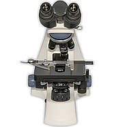 Мікроскоп лабораторний FS-7520 бінокулярний 40х-1000х, акумулятор 10 год, ахромат OIL, фото 2