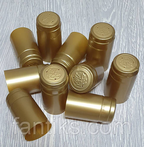 Купить Термоусадочные колпачки на бутылку золотистые - набор 10 штук ...