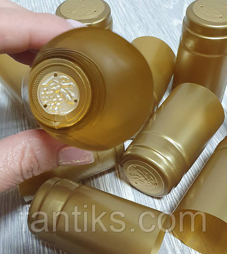 Купить Термоусадочные колпачки на бутылку золотистые - набор 10 штук ...