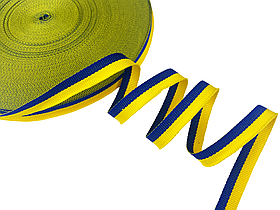 Тесьма окантувальна лямівка 10мм Жовто-блакитна