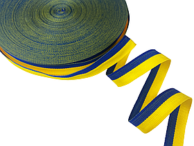 Тесьма окантувальна лямівка 15мм Жовто-блакитна