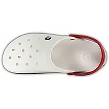 Crocs Crocband Clog White / Blue / Red Оригінальні Сабо Крокс Унісекс Білі з Червоною Шлейкою, фото 6
