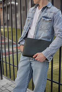 Чохол для MacBook Дизайн №2 з натуральної шкіри колір Зелений