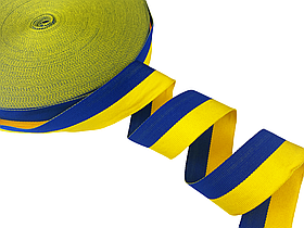 Тесьма окантувальна лямівка 30мм Жовто-блакитна