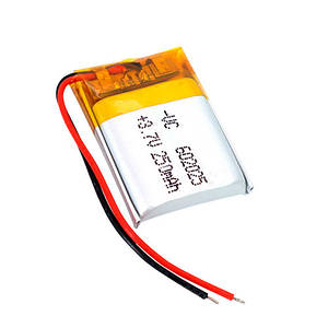 Акумулятор 602025 Li-pol 3.7 В 250 мА·год для RC моделей GPS MP3 MP4