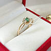 Золота каблучка з смарагдом та діамантами, фото 3