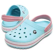 Crocs Crocband Clog Ice Blue / White жіночі Сабо Крокс Блакитні з Білою Смугою, фото 4