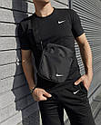 Чоловічий літній костюм Nike Футболка + Шорти + Барсетка в подарунок чорний комплект Найк, фото 7