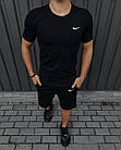 Чоловічий літній костюм Nike Футболка + Шорти + Барсетка в подарунок чорний комплект Найк, фото 10