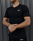Чоловічий літній костюм Nike Футболка + Шорти + Барсетка в подарунок чорний комплект Найк, фото 11