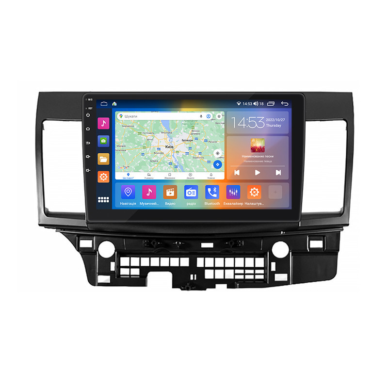 Штатна магнітола Lesko 10" Mitsubishi Lancer X 2007-2010 2/32 Gb CarPlay 4G Wi-Fi GPS Prime (6104-47857)