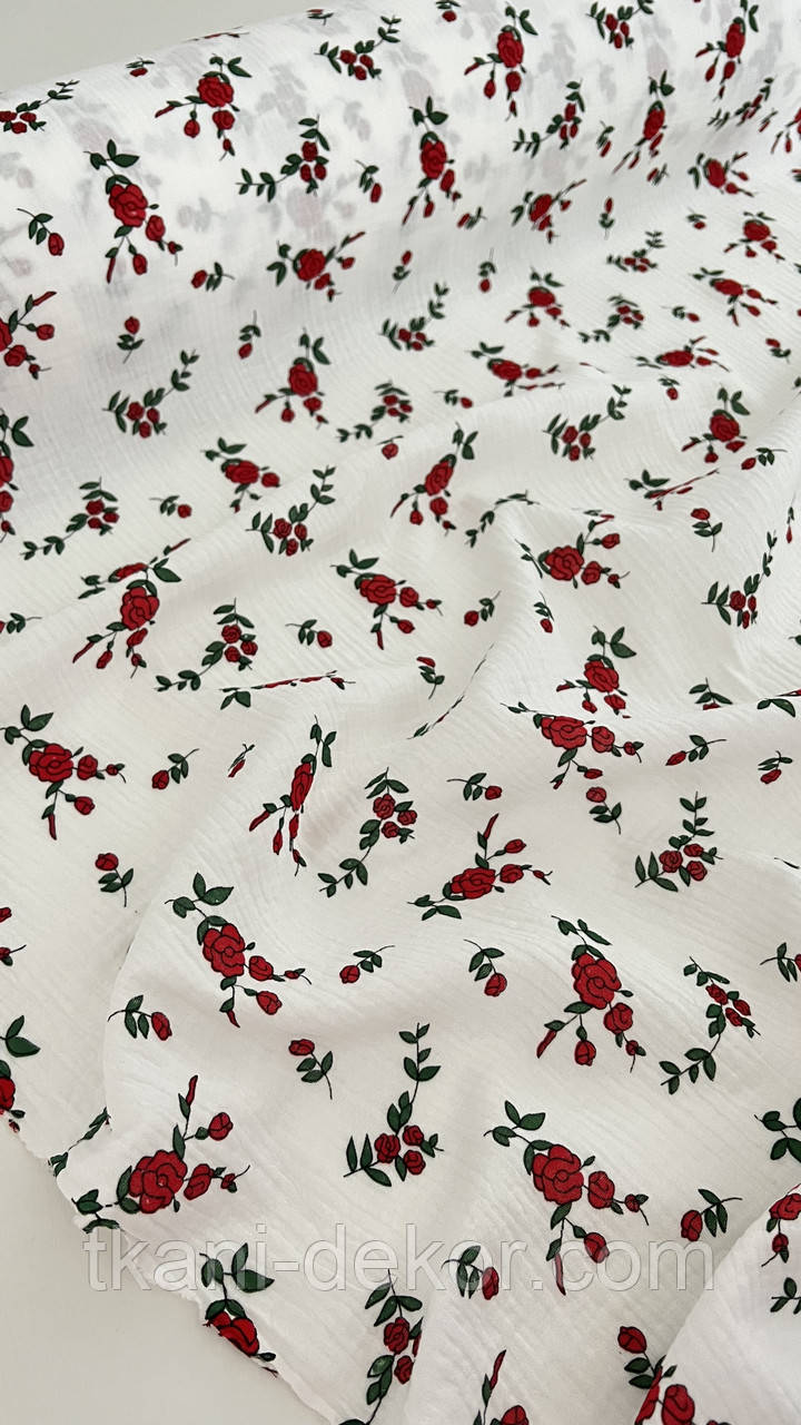 Муслін (жатка 1,35 м) кустова троянда на білому, фото 1