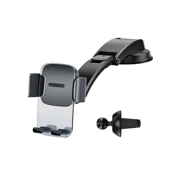 Тримач в авто Baseus Easy Control Clamp Pyste Type + Air Outlet set Black (A Set) (SUYK000001)