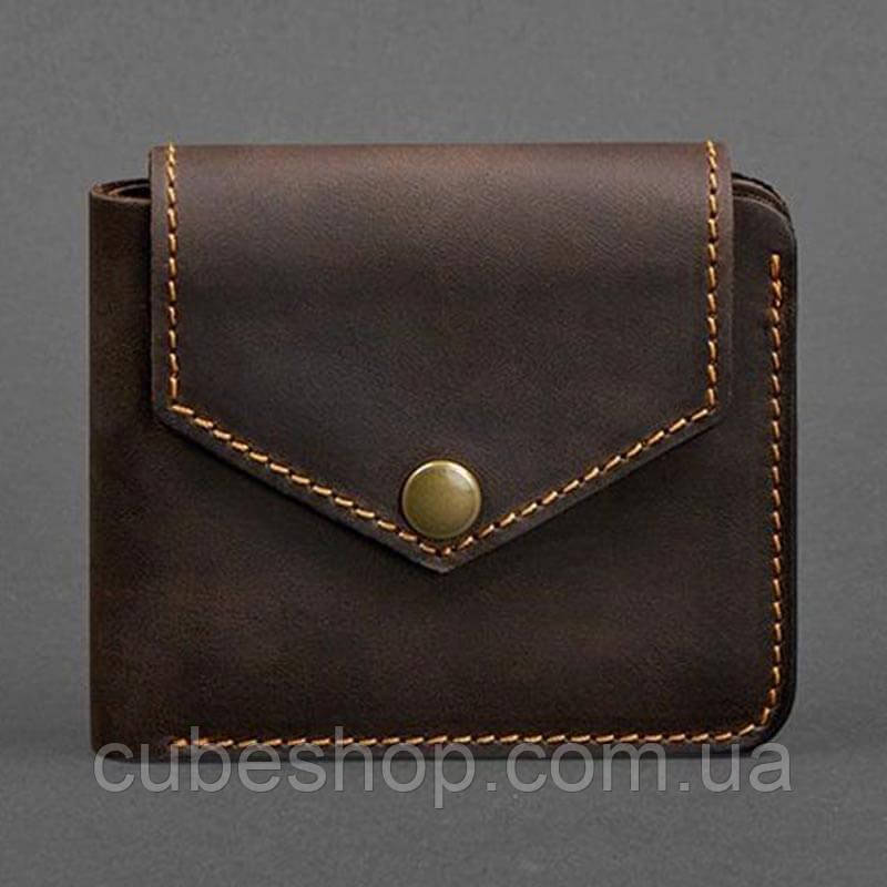 Портмоне з натуральної шкіри 4.2 (темно-коричневе з жовтогарячим)