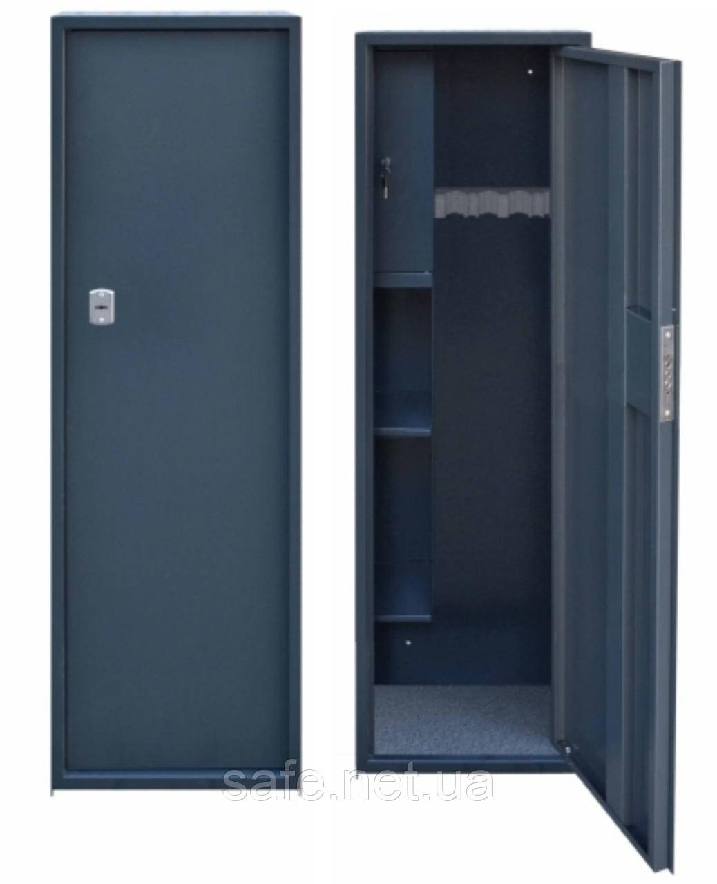 Сейф збройовий Levmetal СЗ-140.4.ВМ (ВxШxГ:1400x410x250) на 4 рушниці, сейф для рушниці, мисливський сейф