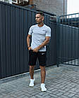 Чоловічий літній костюм Nike Футболка + Шорти сірий із чорним комплектом Найк, фото 5