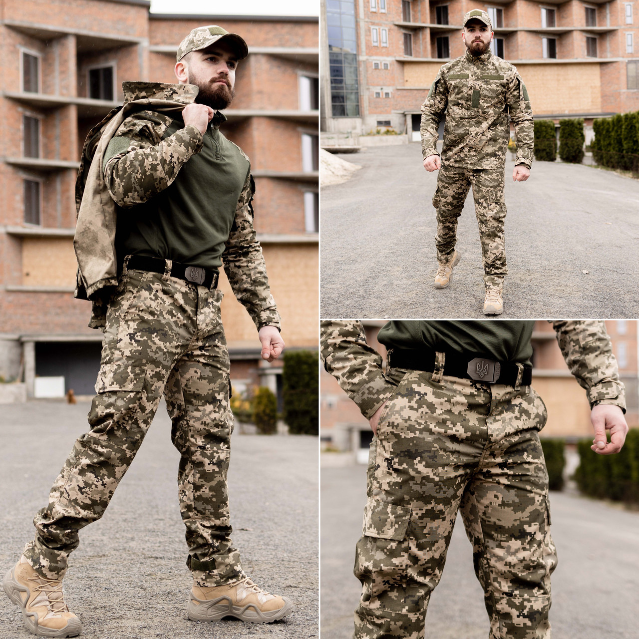 Тактичний костюм 3 в 1 PATRIOT Basic Rip-Stop (бойова сорочка Ubacs(Убакс)+кітель+штани) GRIFON піксель ЗСУ