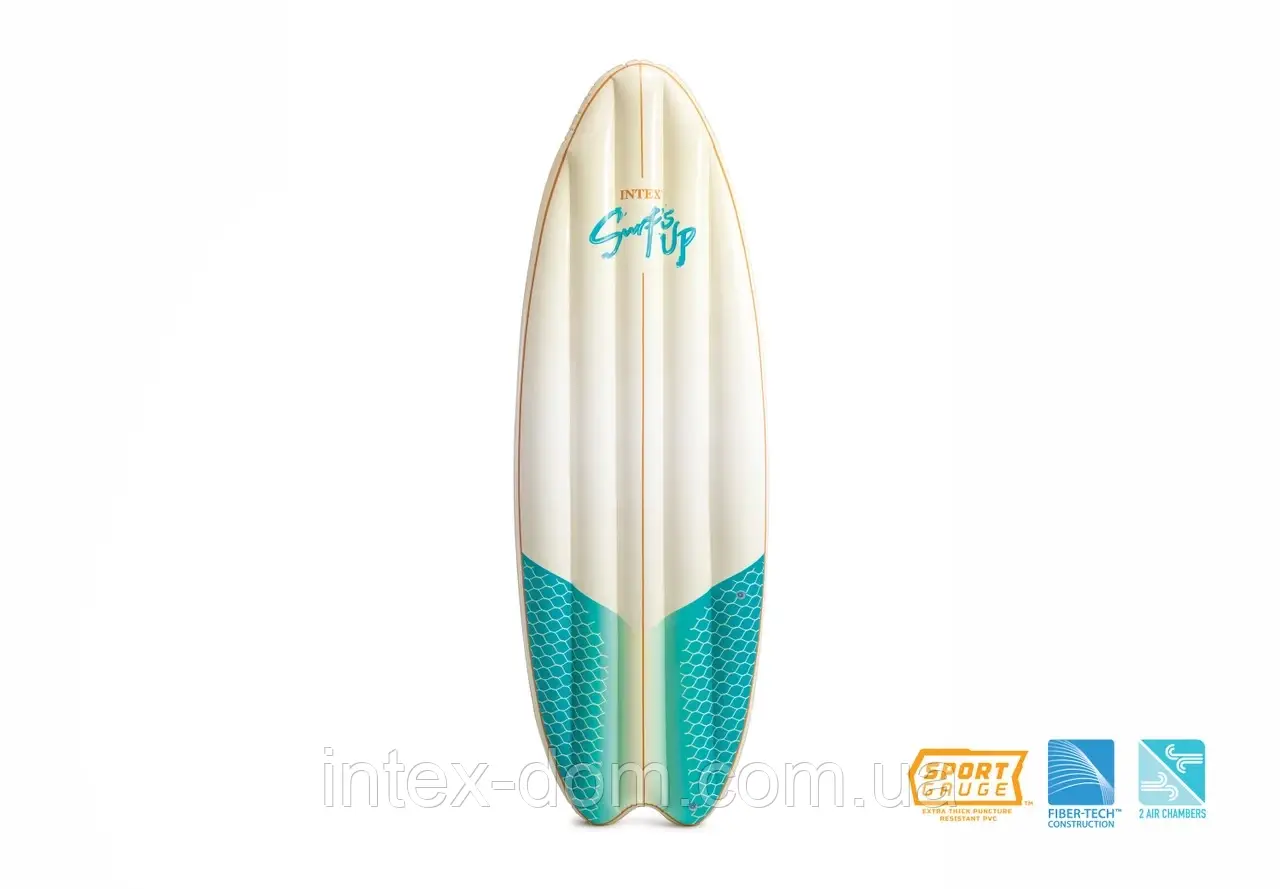 Надувний пліт для плавання Intex 58152 B "Surf's Up" (Білий) (178х69 см)