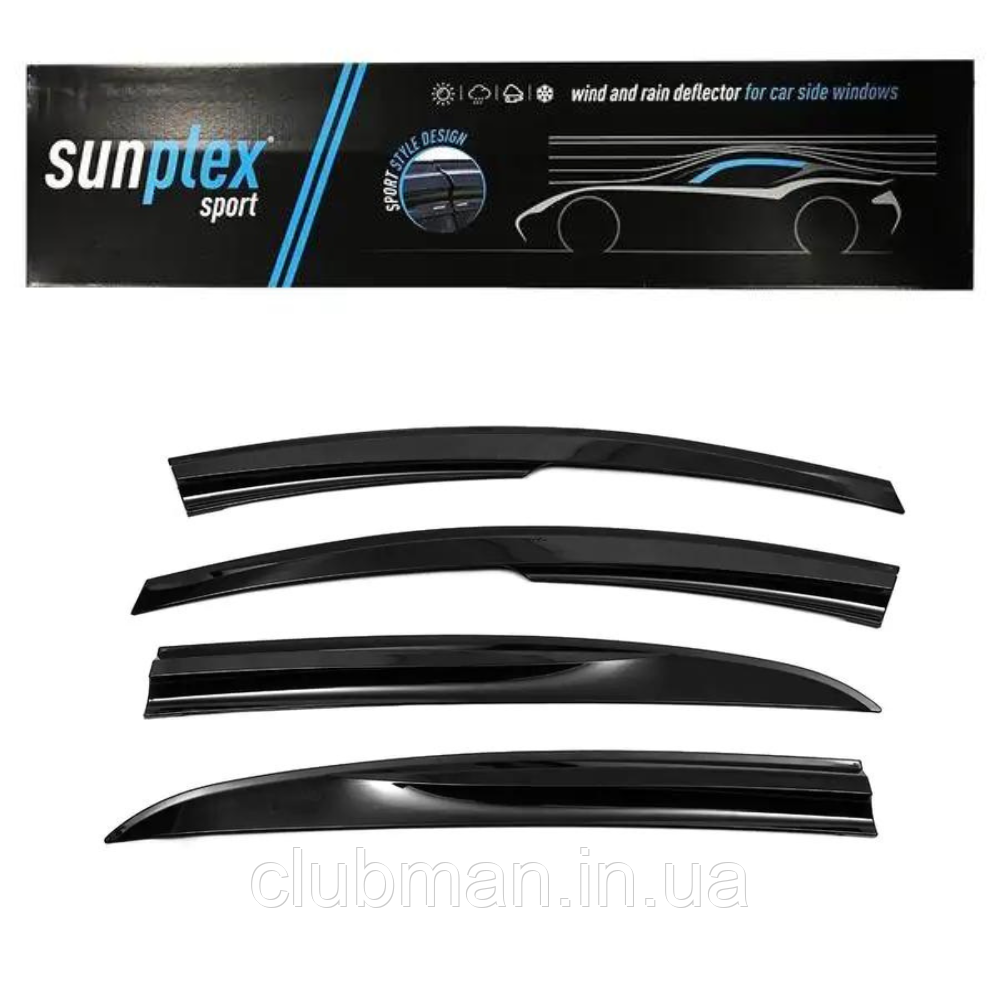 Дефлектор на вікна (вітровики) HYUNDAI (Хюндай) I20 1 2008-2014 седан Sunplex Sport (компл. 4 шт.)