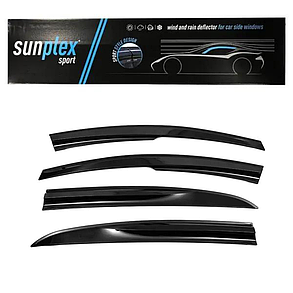Дефлектор на вікна (вітровики) HYUNDAI (Хюндай) I20 1 2008-2014 седан Sunplex Sport (компл. 4 шт.), фото 1