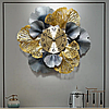 Шикарний великий настінний годинник "Квітка Золотиста" (61 см) в вітальню, фото 3