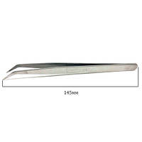 Пінцет з вигнутими кінцями, з гладкими ручками, довжина 14,5 см, TWE-7A Yoke (6197)