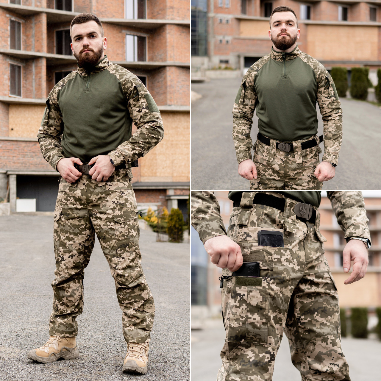 Тактичний костюм літній 2 в 1 (Сорочка Ubacs(Убакс) + штани Apex) GRIFON піксель ЗСУ ріп-стоп (ММ-14)54 розмір