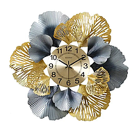 Шикарные большие настенные часы "Цветок Золотой" (61 см) в гостиную