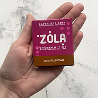 ZOLA Eyebrow Tint With Collagen Краска для бровей с коллагеном в саше с окислителем 02 Warm Brown, 5 мл