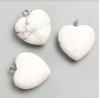 Кулон Серце Кахолонг d- 27х25х10мм+- купити біжутерію дешево оптом в інтернеті