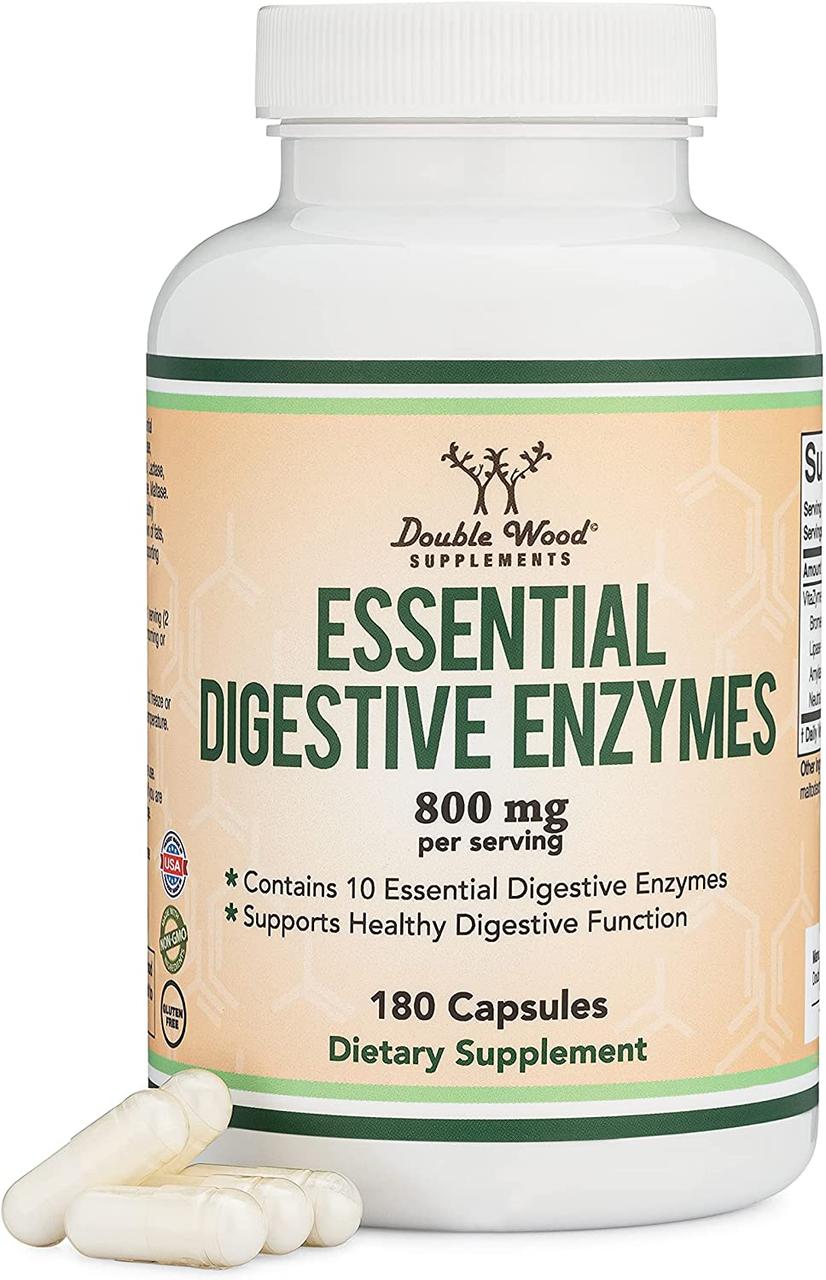 Травні ферменти Double Wood Essential Digestive Enzymes 800 mg, 180capsules