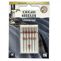 Иглы швейные универсальные ORGAN №100 для бытовых швейных машин блистерная упаковка 5 штук (6496)