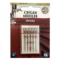 Иглы швейные для вязаных и трикотажных тканей ORGAN Jersey №70 для бытовых швейных машин упаковка 5 штук