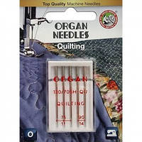 Голки швейні для квілтингу ORGAN QUILTING №75/90 для побутових швейних машин блістерна упаковка 5 штук (7026)