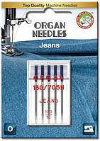Иглы швейные для джинса ORGAN JEANS №100 для бытовых швейных машин блистерная упаковка 5 штук